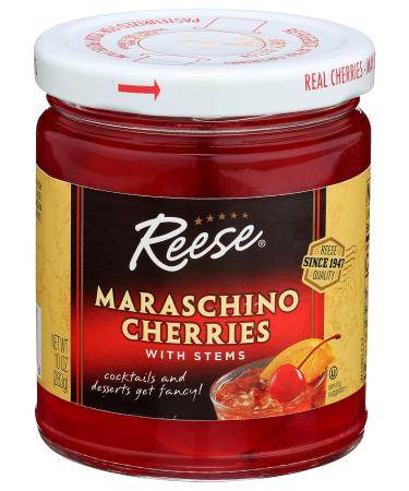 Reese Red Maraschino Cherries with Stems, 10 oz