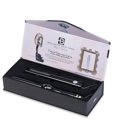 Brilliance New York Pro 1 Flat Iron & Clipless Curling Iron Duo - Black | Professional Hair Styling Tools for Effortless Waves & Sleek Looks - International Shipping Available - Buy Online on GoSupps.com