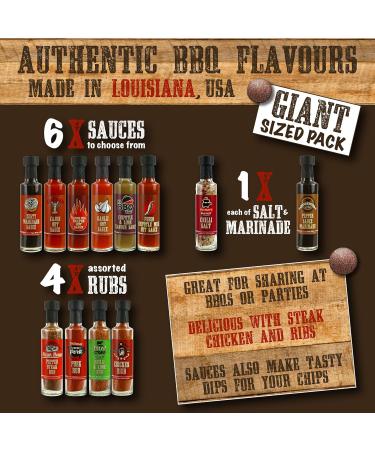 Louisiana BBQ Gift Set: 12 Authentic Steak Sauces, Marinades, Rubs - Perfect Cooking Gifts for Men & Women - Secret Santa & Novelty Gift Idea - Buy Online on GoSupps.com