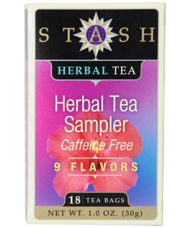 Stash Tea Herbal Tea Sampler 9 Flavors Caffeine Free 18 Tea Bags 1.0 oz (30 g)