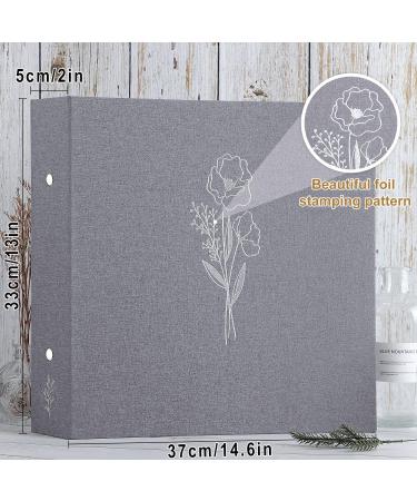 Buy Lanpn 30x30 cm Linen Photo Album - Customizable 60-Page 3-Ring Book with 30 Plastic Sleeves (Gray) - Perfect for Your Memories - Buy Online on GoSupps.com
