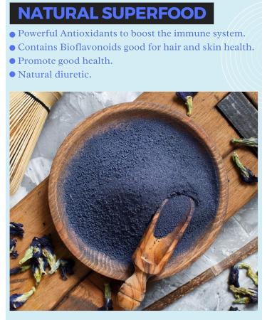 Organic Butterfly Pea Flower Powder - Blue Color Latte Matcha Tea - Plant Based Natural Food Colouring - 113 gram (4 OZ)) 113 g (Pack of 1) - Buy Online on GoSupps.com