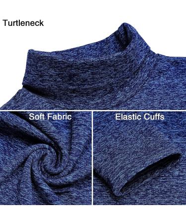 Babioboa Men's Slim Fit Turtleneck Thermal T Shirt in Navy Blue - Large - Buy Online on GoSupps.com
