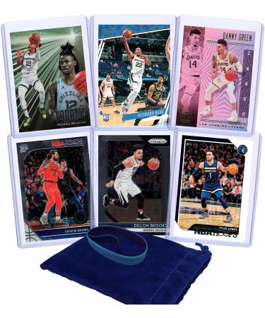 Memphis Grizzlies Basketball Cards: Ja Morant, Desmond Bane, Danny Green, Steven Adams, Dillon Brooks, Tyus Jones ASSORTED Basketball Trading Card and Wristbands Bundle
