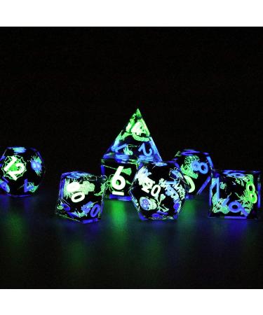 Halloween Glow in The Dark Layered Theme Dice Set - MINI PLANET DND Polyhedral Sharp Galaxy Handmade Crafted Dice (Halloween DICE 3) - Buy Online on GoSupps.com