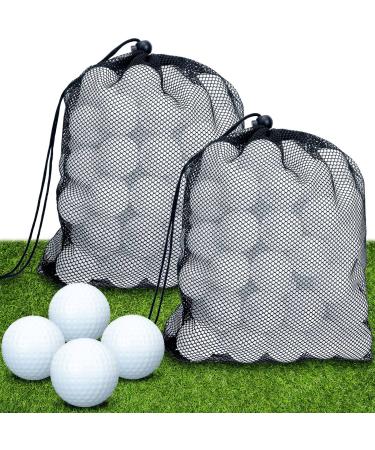 200 Pcs Plastic Practice Golf Balls Limited Flight Training Golf Balls Swing Practice Indoor Golf Balls with 2 Pcs Mesh Golf Ball Bags for Home Indoor Outdoor Backyard Driving Range