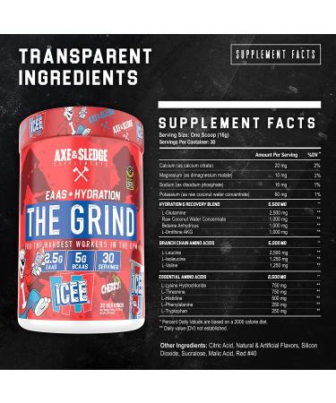 Axe & Sledge The Grind EAA's + Hydration ICEE Cherry - Energizing Cherry Flavored Amino Acids for Enhanced Performance - Buy Online on GoSupps.com
