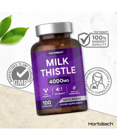 High Strength Milk Thistle Capsules 4000mg - 100 Tablets | Liver & Gallbladder Support - No Artificial Preservatives - Buy Online on GoSupps.com