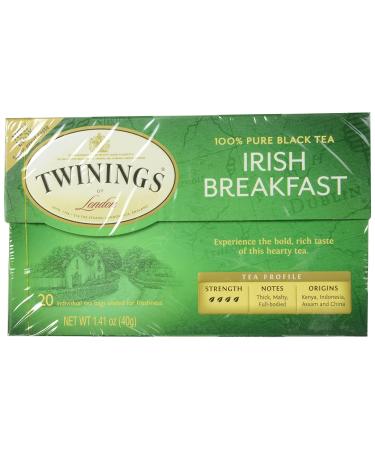 Twinings Irish Breakfast Black Tea Bags - 20 Count | Premium Quality Tea - Buy Online on GoSupps.com