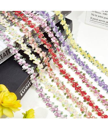 GORGECRAFT 5 Yards Flower Trim Ribbon Cherry Color Lace Edge Trim for DIY Wedding Dresses and Party Decor - Pink - Buy Online on GoSupps.com
