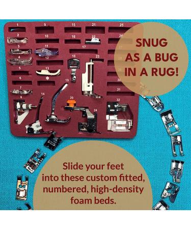 Madam Sew 32-Piece Presser Foot Set with Manual, DVD & Storage Case | Organized & Compatible with Most Machines - Buy Online on GoSupps.com