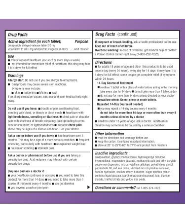 Amazon Basic Care Omeprazole Delayed Release Tablets 20 mg, Treats Frequent Heartburn, Acid Reducer, Heartburn Medicine, 28 Count (Packaging may vary) 28 Count (Pack of 1) - Buy Online on GoSupps.com