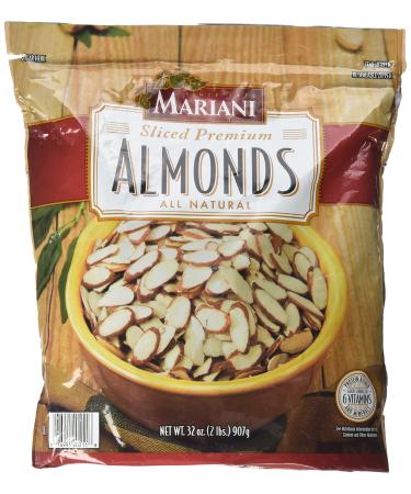 Mariani Sliced Premium Almonds All Natural, 2lbs (2 Packs) 2 Pound (Pack of 2)