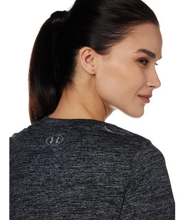 Under Armour Women's Tech Twist T-Shirt - Black/Metallic Silver, Medium - Buy Online on GoSupps.com