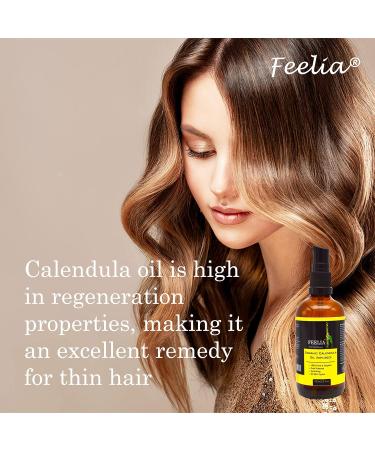 Feelia - Organic Calendula Oil - Infused Cold Pressed Rich in Antioxidants Vitamin E Great for Skincare & Haircare 100% Pure & Organic (100ml) - Buy Online on GoSupps.com