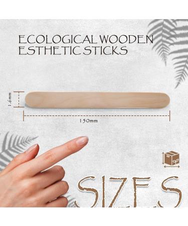 Doja Barcelona Aesthetic Wooden Sticks - 500 Pack Biodegradable Wood Spatula for Handicrafts Waxing Ice Cream Hair Removal | 150x18x1.6 mm - Buy Online on GoSupps.com