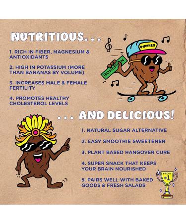 Puffies by Bohemian Dates | Whole Medjool Dates | Soft & Chewy Caramel Flavor | 2 lbs - Buy Online on GoSupps.com