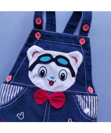 KIDSCOOL SPACE Toddler Denim Bunny Overalls | Cute 3D Bunny Outfit 12-18 Months Blue-2129 - Buy Online on GoSupps.com