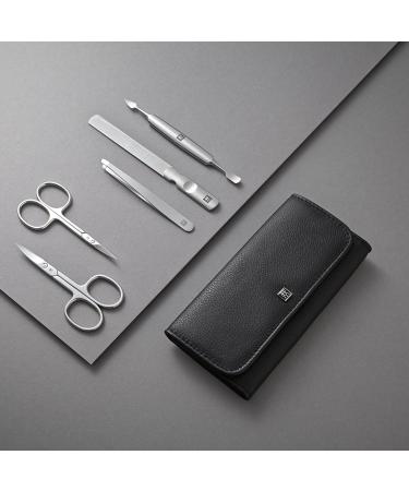 Zwilling Manik reset & Pedicureset - 5-Piece Nail Care Kit in Real Leather | Includes Combination Nail Scissors | Black - International Shipping Available - Buy Online on GoSupps.com
