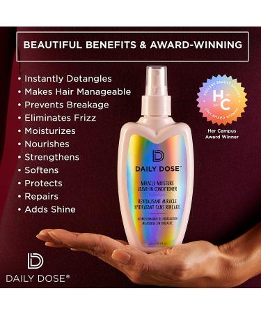 Daily Dose Miracle Moisture Spray Leave-In Hair Conditioner Detangler 8.5oz (Award Winning) - Paraben, Phthalates, and Cruelty Free - Vegan - Buy Online on GoSupps.com