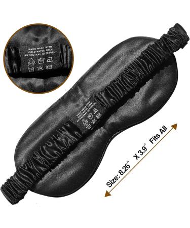 100% Pure 6A Mulberry Silk Eye Mask | Handmade 22 Momme Black Sleep Mask | Soft Luxurious Silk Blindfold for Better Sleep - Buy Online on GoSupps.com