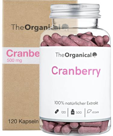 TheOrganical Cranberry Capsules | 100% natural extract | Full effect | 120 capsules with 500 mg cranberries | Made in Hamburg