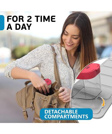 Large 7 Day Pill Organizer - AM/PM Pill Box Case - Weekly Medication Vitamin Organizer - 7 Day Pill Container - Buy Online on GoSupps.com