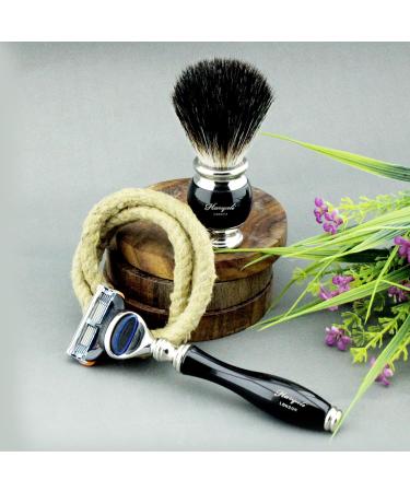 Haryali London 5-Part Razor Set - Black Shaving Brush 5-Blade Razor Shaving Soap & Vintage Cup | Complete Shaving Kit for Smooth Shaves - Buy Online on GoSupps.com