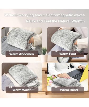 Obqo 2L Hot Water Bottle with Cosy Fluffy Cover - Natural Rubber Bed Warmer for Women & Kids (Brown Hand-in Cover) - Buy Online on GoSupps.com