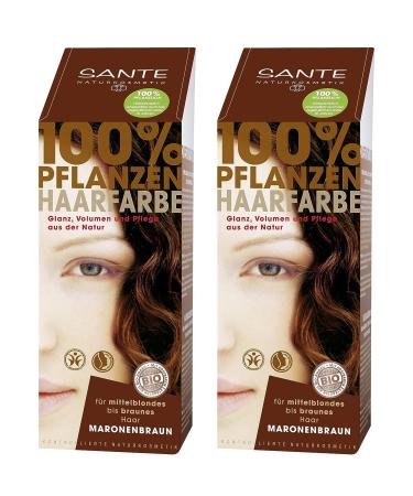 Sante Plant-Based Hair Color Chestnut Brown No Peroxide and Ammonia 100 g (Set of 2)