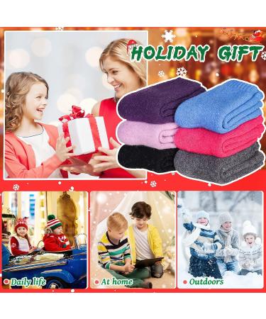 Winter Warm Kids Wool Crew Socks - 6 Pairs Solid Color for Boys and Girls 4-7 Years - Buy Online on GoSupps.com