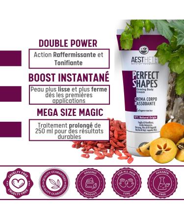 Powerful Anti Cellulite Firming Body Cream 97% Natural With Collagen + Manilkara For Thigh Stomach Arms Effective 250ml - Toning Moisturizing Aesthete Made In Italy - Buy Online on GoSupps.com
