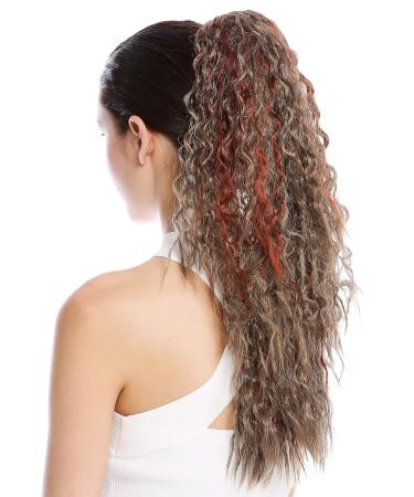 Wig Me Up N461-V-18H350: Voluminous Curly Braid Ponytail - 55 cm Brown-Red Mix Hair Extensions for Stunning Afro Kinks - Buy Online on GoSupps.com