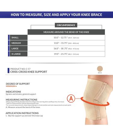 Buy Champion Knee Support Criss-Cross Knit Elastic - Beige Large | Best Quality International Shipping - Buy Online on GoSupps.com