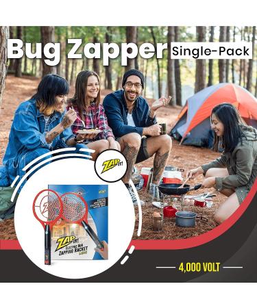 ZAP iT! Rechargeable Bug Zapper Racket 4000V - USB Charging Cable - Large Red - Buy Online on GoSupps.com