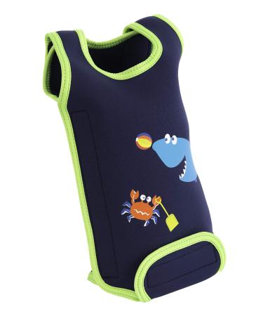 Konfidence Babywarma Baby Wetsuit Boys - Lay Flat Wrap Around 2mm Thick Neoprene Baby Swimming Costume. 50+ UV Protection 6-12 Months Fergal And Crabby