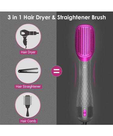 APOKE 3-in-1 Hair Dryer Brush & Straightener - Professional 1200W Ceramic Tourmaline Dryer Brush with Negative Ion Technology - Buy Online on GoSupps.com