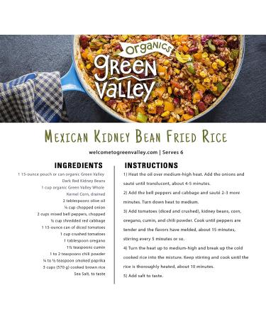 Green Valley Organics Dark Red Kidney Beans | Certified Organic | Mild Taste & Firm Texture | Good Source of Fiber & Protein | 15.5 oz (Pack of 4) - Buy Online on GoSupps.com