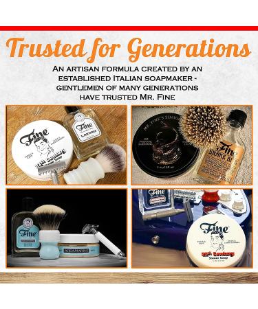 Mr. Fine 21C Shaving Soap XL 5oz Tub - Italian Citrus Fragrance - Premium Formula, Thicker than Cream - No Artificial Colors - Buy Online on GoSupps.com