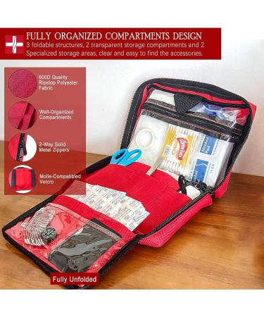 VirKech 261-Piece First Aid Kit for Home, Travel, Outdoor, Camping, Office & Car - All-Purpose Emergency Trauma Aid with Organized Compartments - Buy Online on GoSupps.com