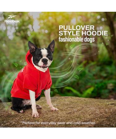 Reebok Red Fleece Dog Hoodie with Leash Hole | Premium Winter Sweater for Small, Medium, and Large Dogs - Buy Online on GoSupps.com
