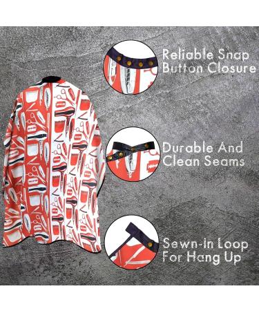 King Midas Empire Moses Edition Barber Cape - Professional Red/White Salon Hair Cutting Cape for Stylists - Buy Online on GoSupps.com