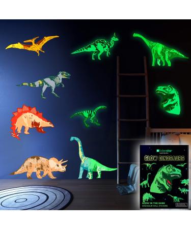 Dinosaur Wall Decals for Kids Room Glow in The Dark Stickers Large Removable Vinyl Decor for Bedroom Classroom - Birthday Christmas Gift for Girls Boys Grandkids Toddlers