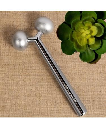 Facial Roller Massager - Cooling Metal for Contouring, Puffiness Reduction, Face Lift, Anti-Aging, and Skin Tightening - Botox Alternative for Wrinkle Reduction - With Gua Sha - Buy Online on GoSupps.com