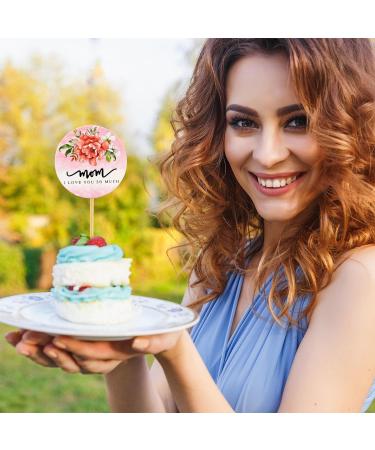 Fahacop 48 Pcs Happy Mother's Day Cake Toppers Round Mother's Day Cupcake Topper with Flower Pattern for Mothers Day Party Cake Decoration Supplies 6 Styles - Buy Online on GoSupps.com