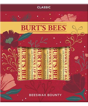 Burt’s Bees Holiday Gift, 4 Lip Balm Stocking Stuffer Products, Beeswax Bounty Classic Set - Original Beeswax (New Version) Beeswax Classic Gift Set