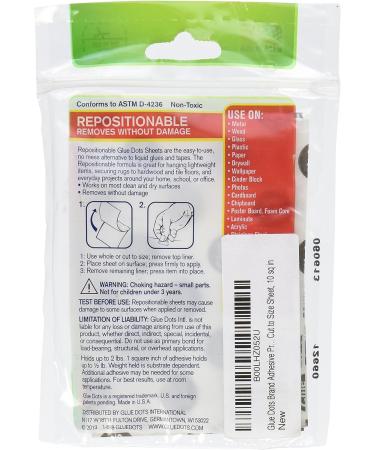 Glue Dots Repositionable Adhesive Sheets  Double Sided  Temporary Bond  5 Sheets (37010)  clear 5 Sheets Repositionable - Buy Online on GoSupps.com