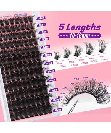 Focipeysa Fluffy Lash Clusters 100D | 10-18mm Individual D Curl Eyelash Extensions | DIY Lash Kit for Beginners | International Shipping Available - Buy Online on GoSupps.com