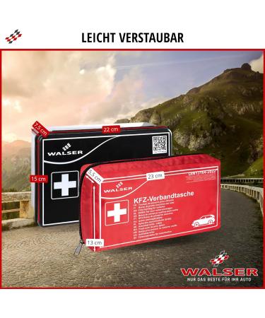 Walser First Aid Kit for Car - 2024 Car Dressing Box (DIN 13164) | Best First Aid Set for International Shipping - Buy Online on GoSupps.com