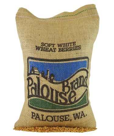 Soft White Wheat Berries | Family Farmed in Washington State | 100% Desiccant Free | 5 lbs | Non-GMO Project Verified | 100% Non-Irradiated | Kosher | Field Traced | Burlap Bag 5 Pound (Pack of 1)